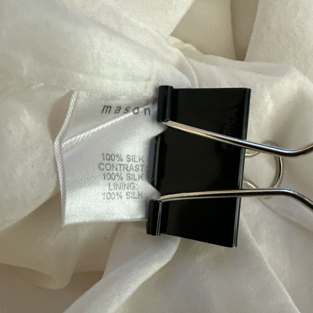 Michelle Mason Bias‎ Cut Midi Slip Dress Size 8 White Silk Spaghetti Strap - Picture 7 of 7